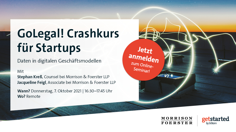 Visual für GoLegal! Crashkurs für Startups - Daten in digitalen Geschäftsmodellen