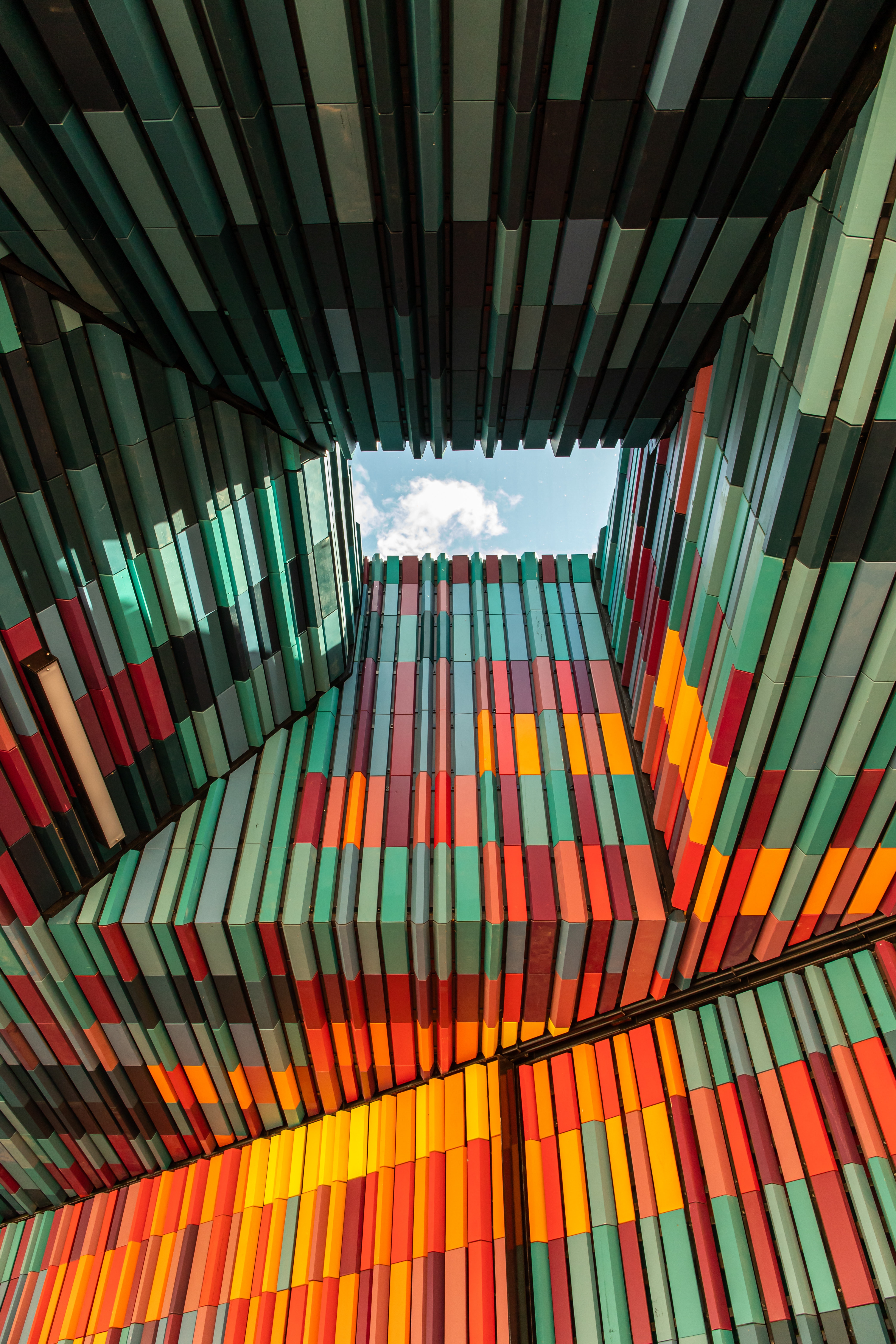 bunte, moderne Architektur