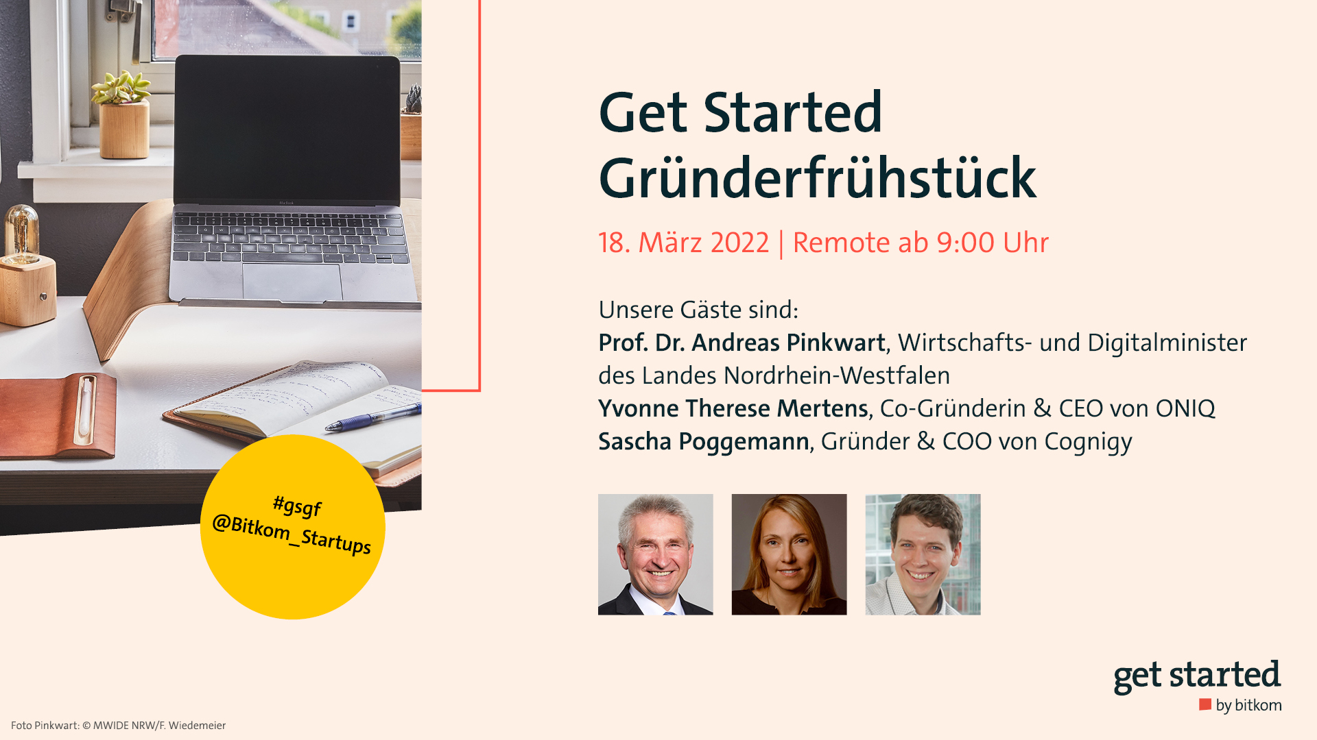 Get Started Gründerfrühstück mit Prof. Dr. Andreas Pinkwart