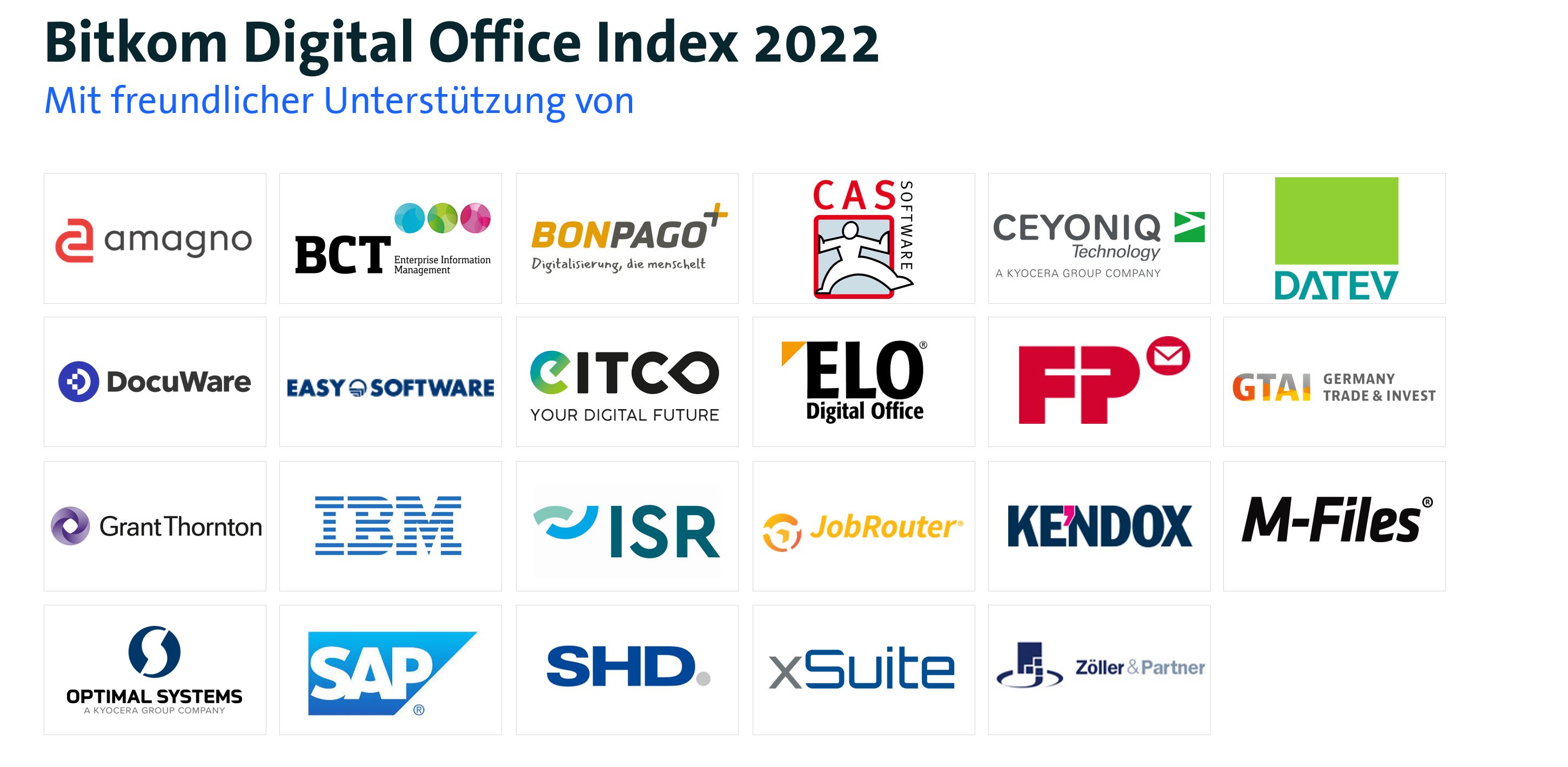 Sponsorentafel des Digital Office Index 2022