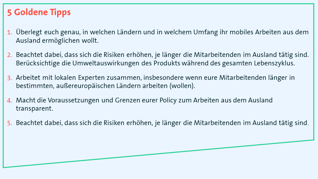 5 Goldene Tipps zu Remote Work im Ausland