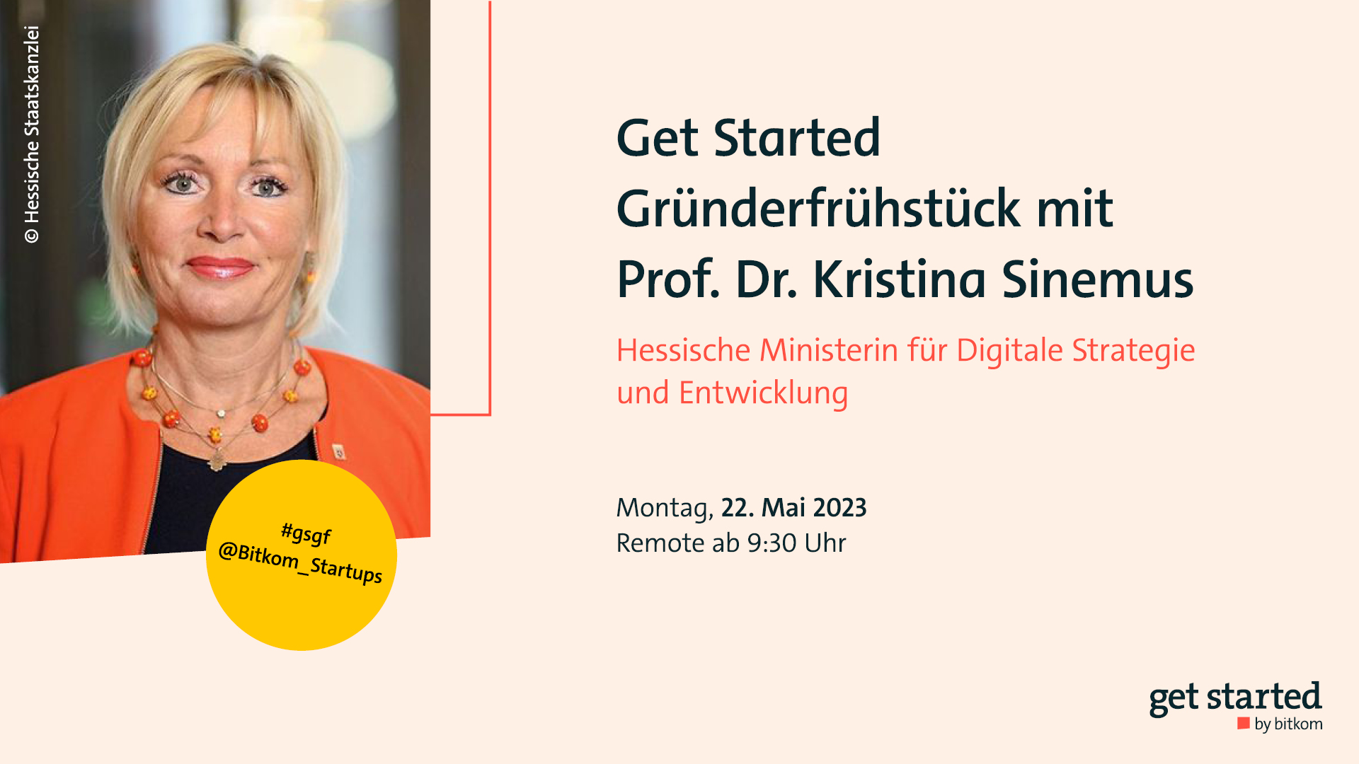 Get Started Gründerfrühstück mit Prof. Dr. Kristina Sinemus
