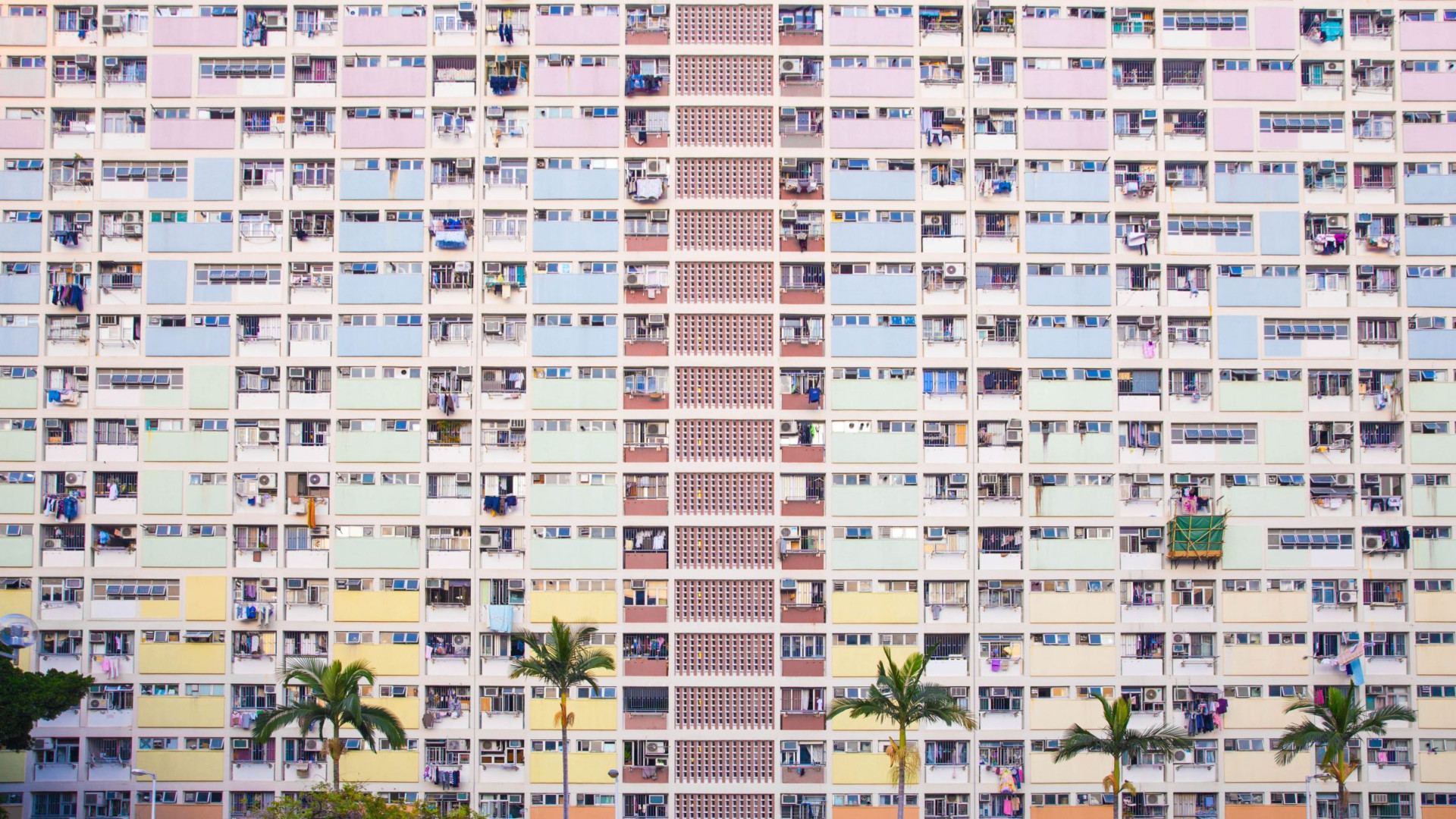 öffentliches Wohnprojekt in Pastellfarben