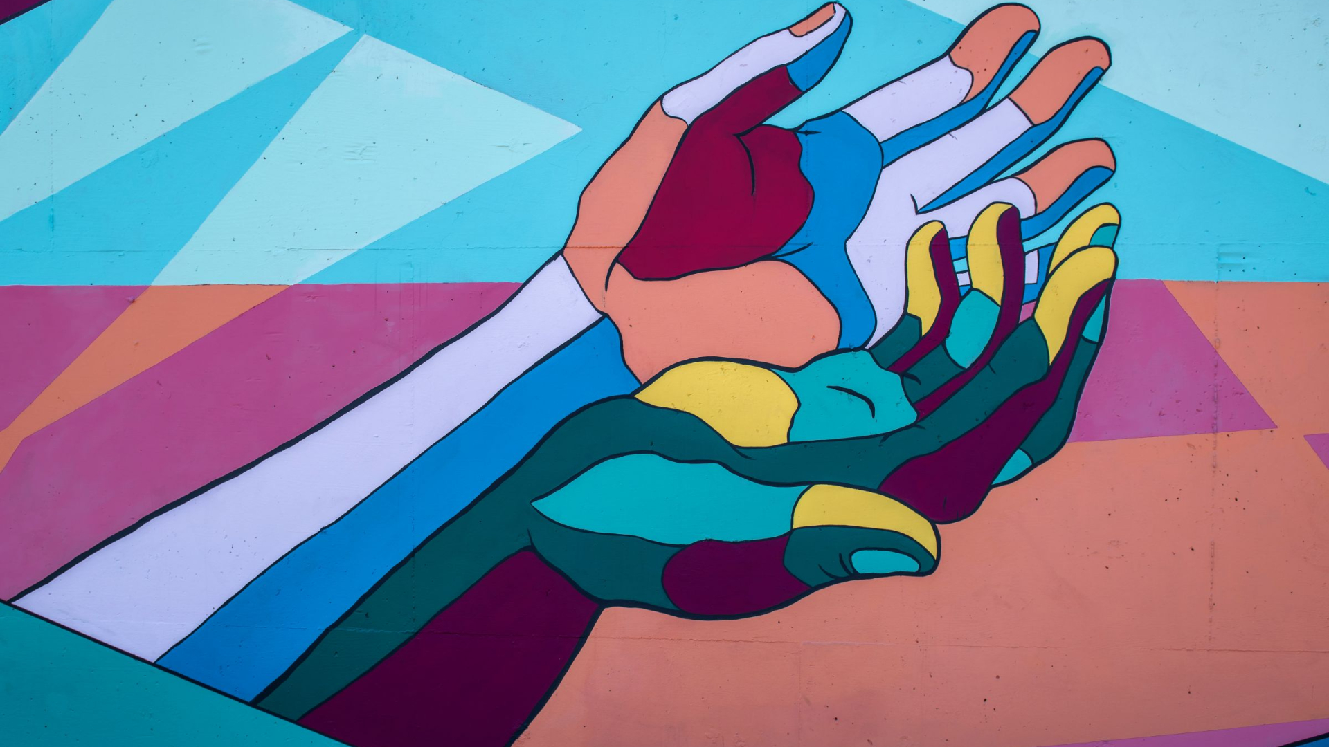 bunte Graffiti-Hände