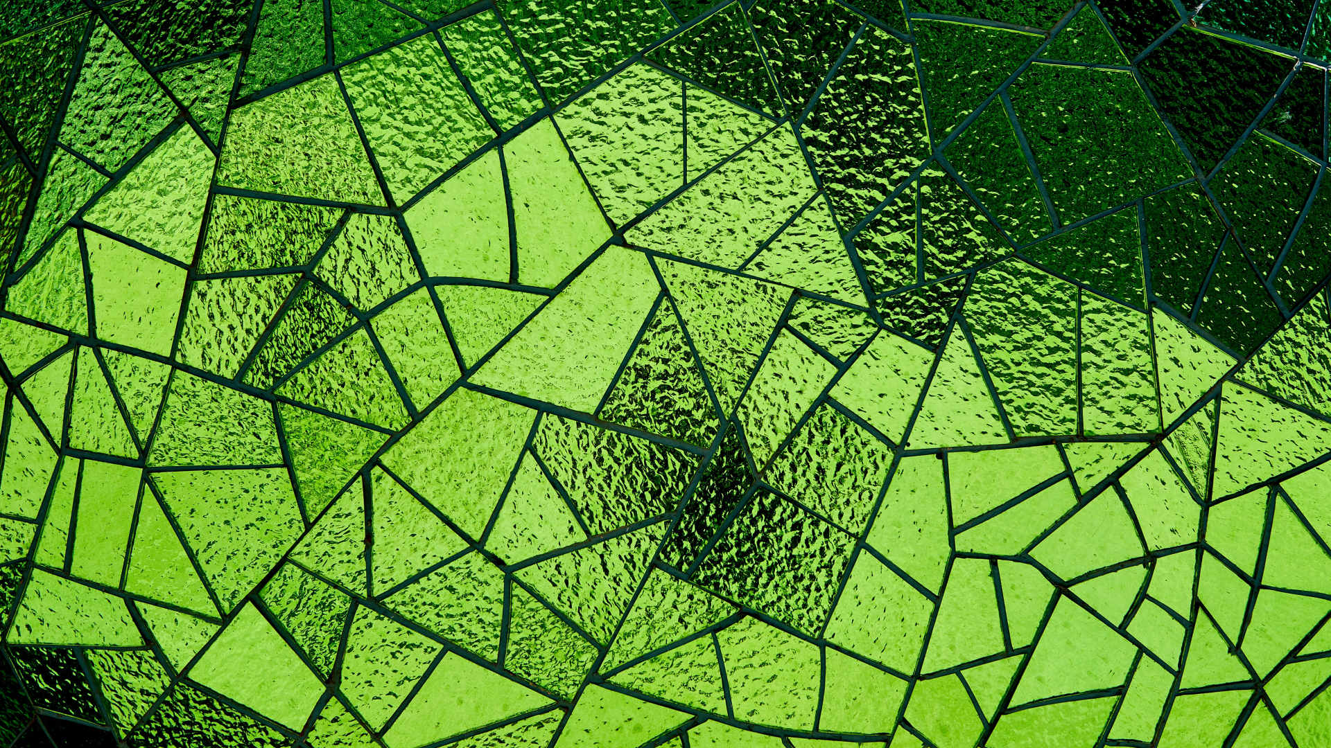 Glasscheibe in grünem Licht