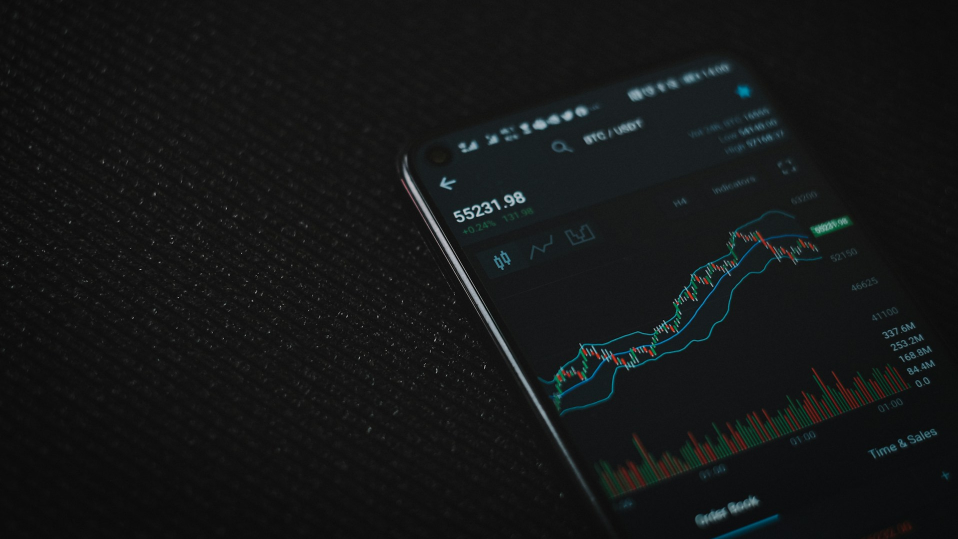 Ein Handy, das verschiedene Statistiken und Grafen zeigt