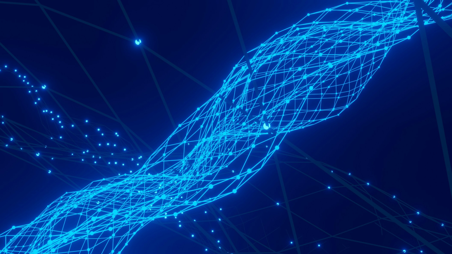 Abstrakte Visualisierung eines digitalen Netzwerks