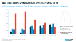 Web-Grafik: "Nur jedes siebte Unternehmen investiert 2020 in KI"