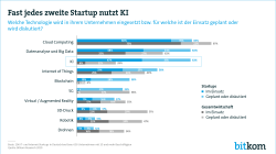 Web-Grafik: "Fast jedes zweite Startup nutzt KI"