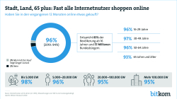 Stadt, Land, 65 plus: Fast alle Internetnutzer shoppen online