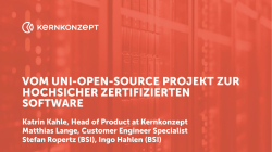 Teaser BFOSS23 - Präsentation - Lange, Kahle, Hahlen - Vom Uni-Open-Source Projekt zur hochsicher zertifizierten Software