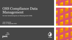 Teaser BFOSS23 - Präsentation - Schauder - OSS Compliance Data Management