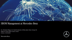 Teaser -  BFOSS23 - Präsentation - Wege, Schumm - SBOM Management bei Mercedes-Benz