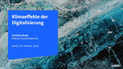 Teaser: Präsentation - Klimaeffekte der Digitalisierung