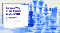 Die Titelfolie der PK-Präsentation zur Bitkom-Studie zu digitaler Souveränität