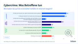 45% haben ihre Passwörter und Sicherheitsinformationen geändert. 36% haben sich an das Unternehmen gewendet, dessen Plattform für die Aktivität genutzt wurde. 19% haben Strafanzeige bei der Polizei erstattet. 18% haben gar nicht reagiert.