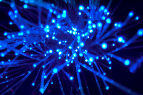 Blau Leuchtende Datenstränge