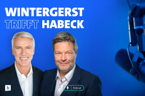 Cover des Podcasts "Wintergerst trifft Habeck". Zu sehen sind Ralf Wintergerst und Robert Habeck