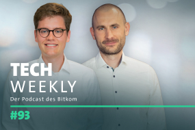 Teaserbild vom Bitkom-Podcast Tech Weekly, Folge 93, zum Thema Digitalministerium und Data Act