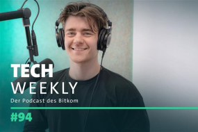 Teaserbild vom Bitkom-Podcast Tech Weekly, Folge 94, zum Thema EU-Startup-Strategie