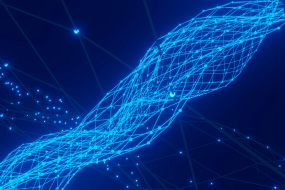 Abstrakte Visualisierung eines digitalen Netzwerks