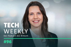 Cover von Folge 96 des Bitkom-Podcast Tech Weekly zum Thema Cloud Computing.