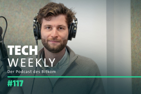 Bitkom-Podcast Tech Weekly, Folge 117 zu Drohnenabwehr und digitaler Souveränität