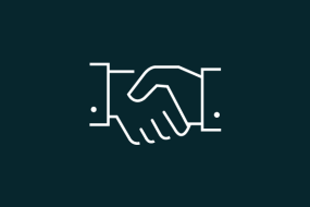 Icon zeigt zwei Hände die sich schütteln. 