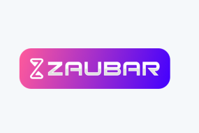 Logo „ZAUBAR“ in weißer Schrift auf einem rosa-lila Farbverlauf mit abgerundeten Ecken.