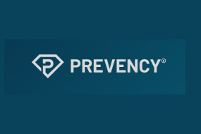 Logo von PREVENCY: blauer Schild mit weißem "P" und Schriftzug "PREVENCY" in Weiß, dunkler Hintergrund.