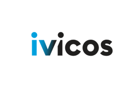 Logo von "ivicos" in Kleinbuchstaben: "i" in Blau, "vicos" in Schwarz, auf weißem Hintergrund.