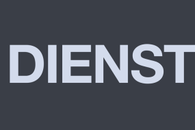 "DIENST" in large gray letters on a dark background, centered and occupying most of the image space.