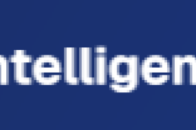 Logo mit dem Text „amtelligence“ in weißer Schrift auf blauem Hintergrund.