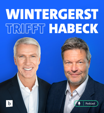 Cover des Podcasts "Wintergerst trifft Habeck". Zu sehen sind Ralf Wintergerst und Robert Habeck