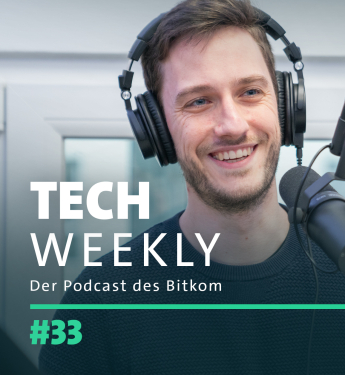 Cover von Tech Weekly, Folge 33, zum Thema Digitale Identitäten in Deutschland mit Bitkom-Experte für Digitale Identitäten, Clemens Schleupner