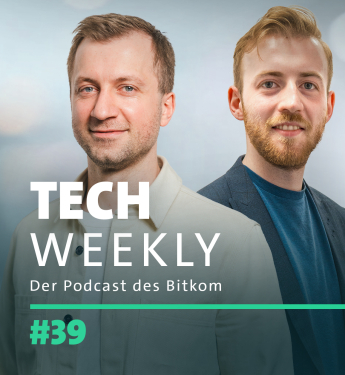 Tech Weekly #39 zum Thema Bitkom Länderindex und Europa-Wahl mit Smart-City-Experte Michael Pfefferle und EU-Experte David Adams auf dem Cover