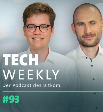 Teaserbild vom Bitkom-Podcast Tech Weekly, Folge 93, zum Thema Digitalministerium und Data Act