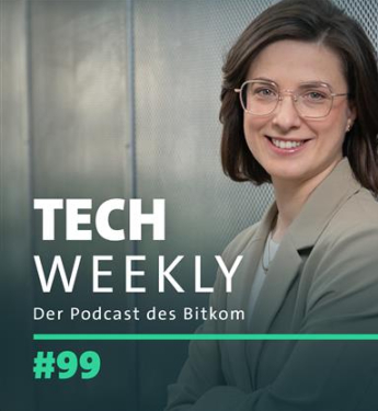 Teaserbild der Folge 99 vom Bitkom-Podcast, zum Thema Halbjahreskonjunktur und EU-Quantenstrategie.