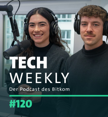 Bitkom-Podcast Tech Weekly, Folge 120 zu KI beim Online-Shopping, in der Schule und in der Produktion