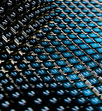 Tastaturartiges Pattern auf dem ganz viel AI steht