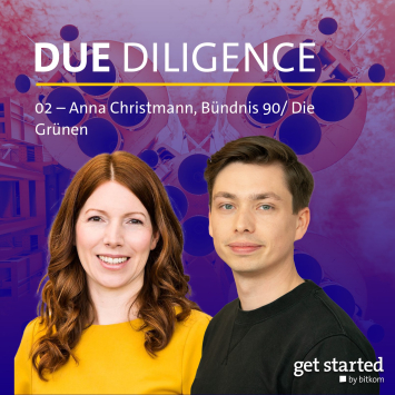 Das Titelbild von Get Started Due Diligence mit Anna Christmann (Bündnis 90/ die Grünen)