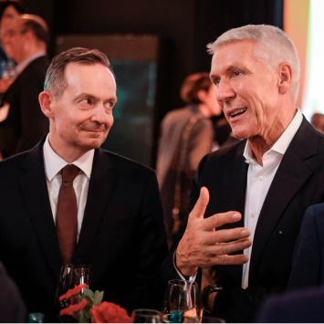 Gespräch zwischen Wissing und Wintergerst auf dem Bitkom-Abend-Empfang anlässlich des Digital-Gipfels 2024.