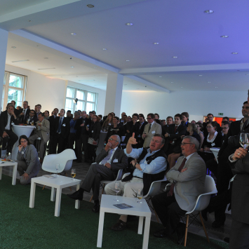Public Viewing der Fußball-WM 2014 auf dem Sommerfest 2014.