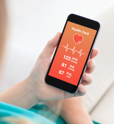 Smartphone das gesundheitsdaten anzeigt
