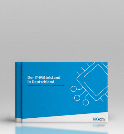 Mochkup Buch Der IT-Mittelstand in Deutschland in Cyan Farbe