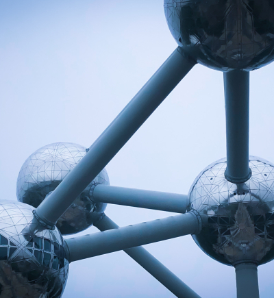 Close-Up des Atomium in Brüssel