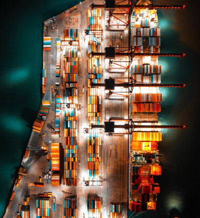 Containerterminal von oben