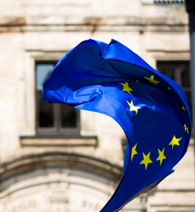 Europaflagge im Wind