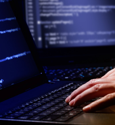 Laptop auf dem Programmiert wird