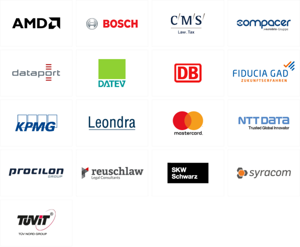 Logos von Sponsoren der Blockchain Studie 190211